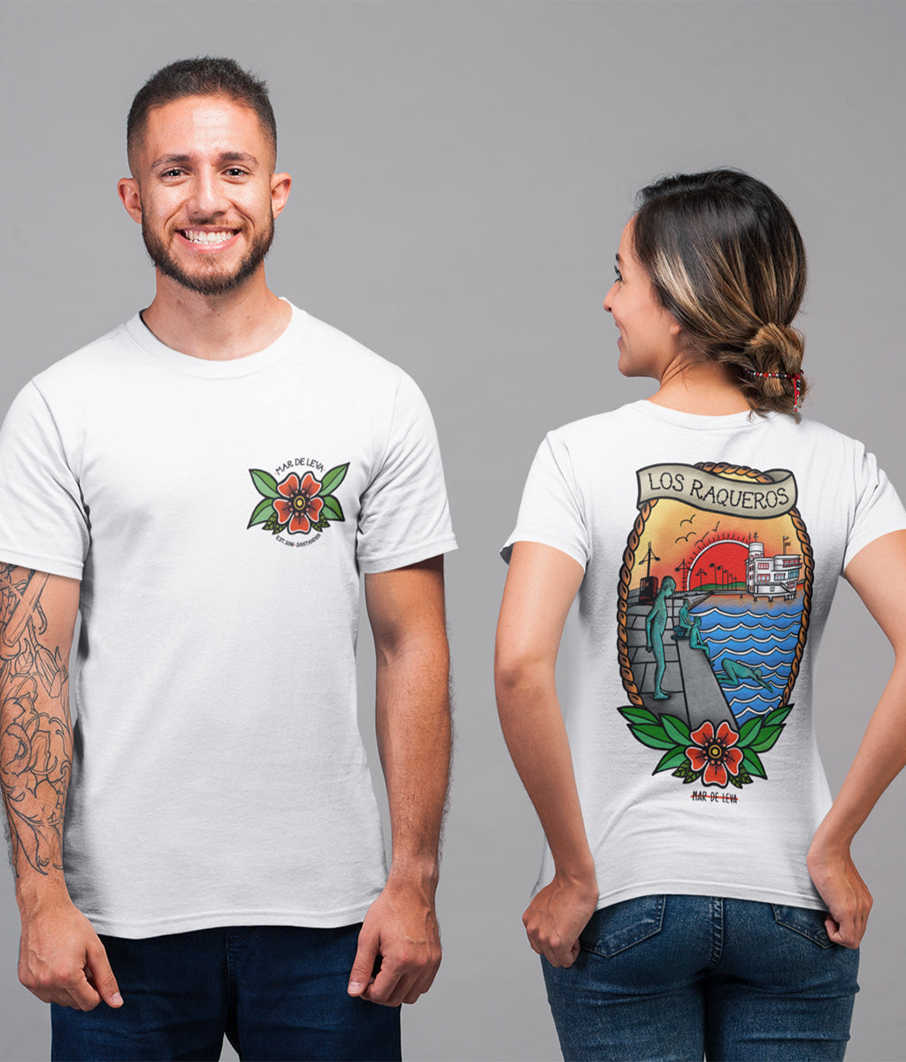 Camiseta Los Raqueros - Pecho y espalda - Mar de Leva