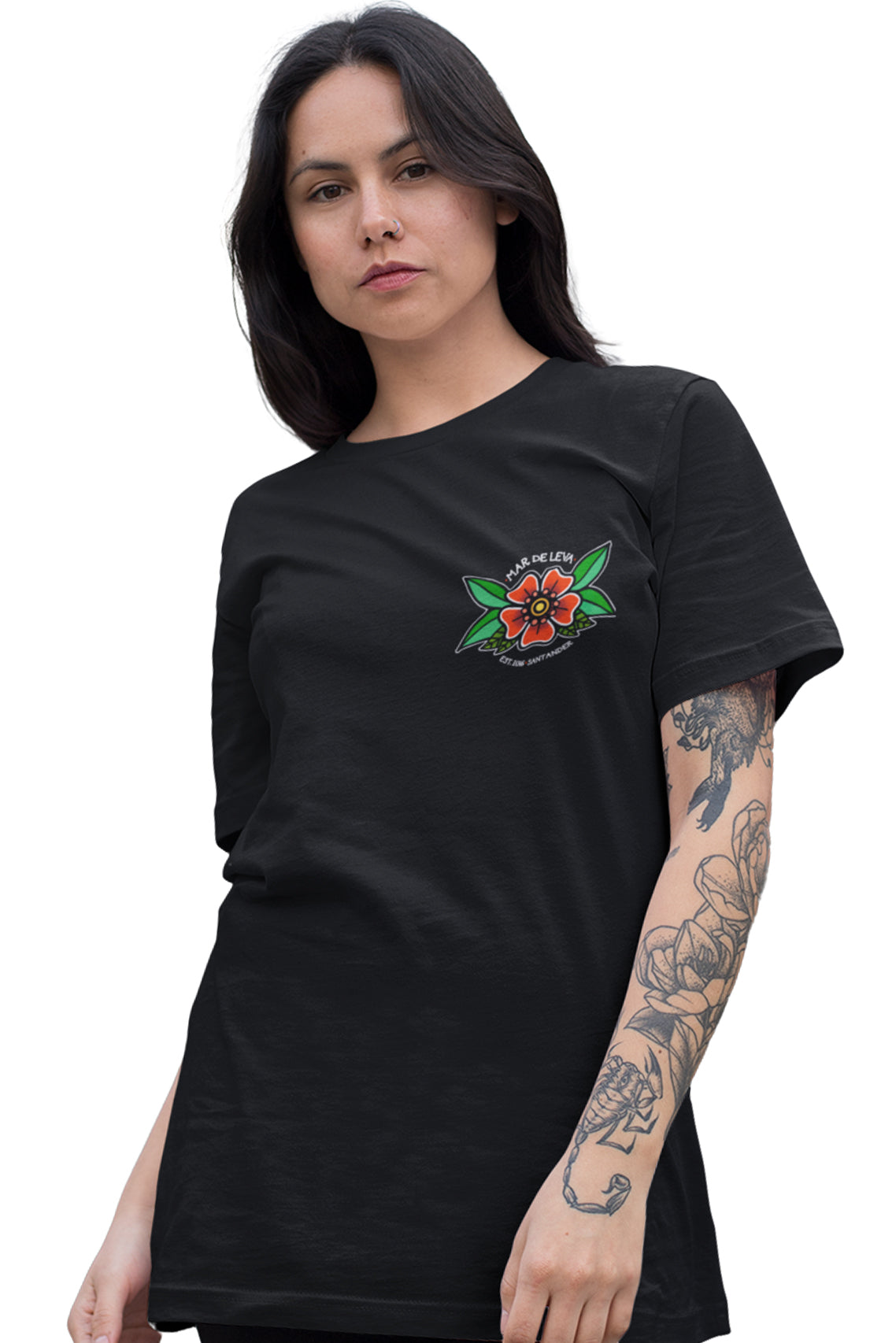 Camiseta Los Raqueros - Pecho y espalda Negro - Mar de Leva